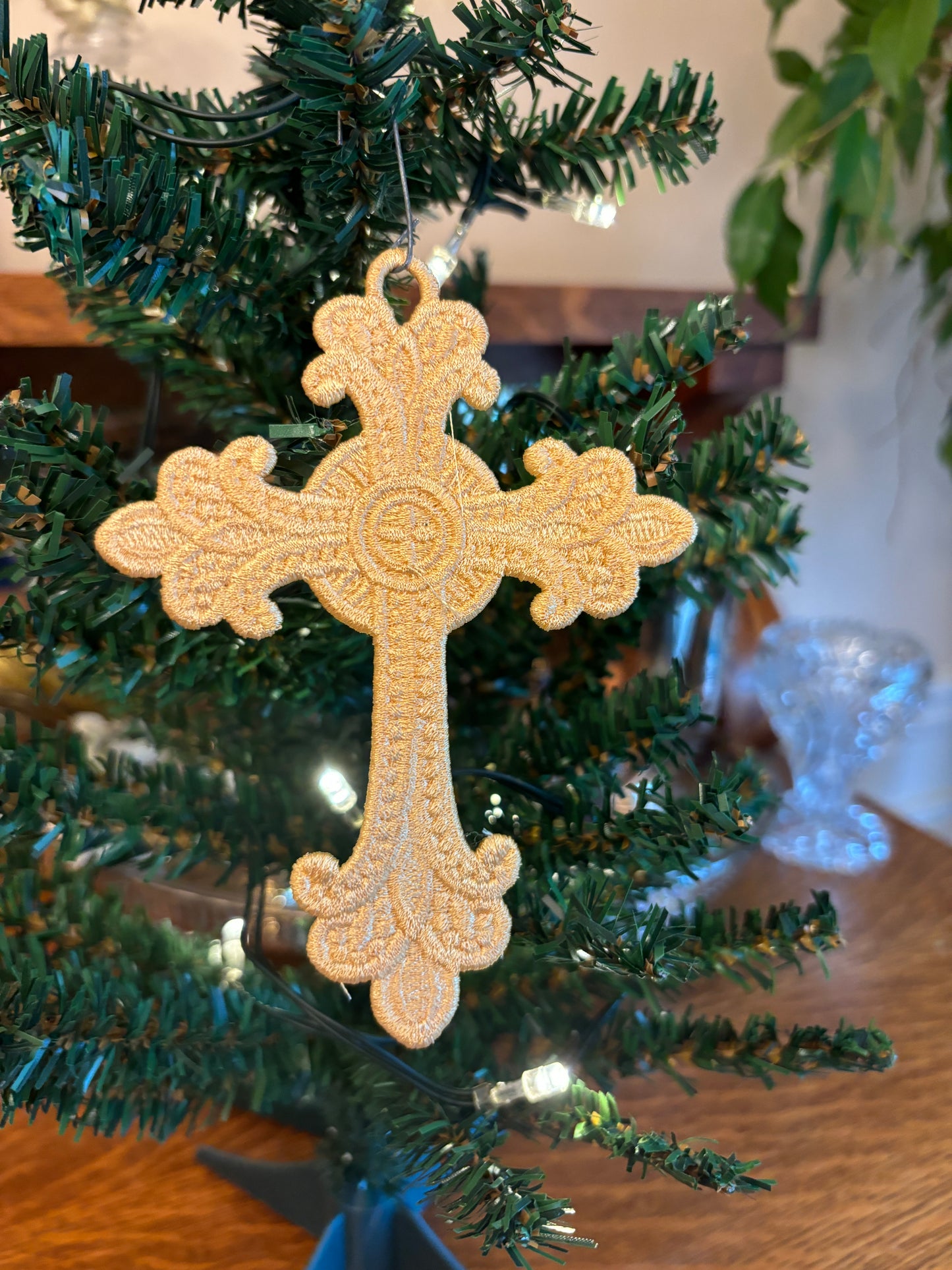 Ornament - Lace Cross Christmas