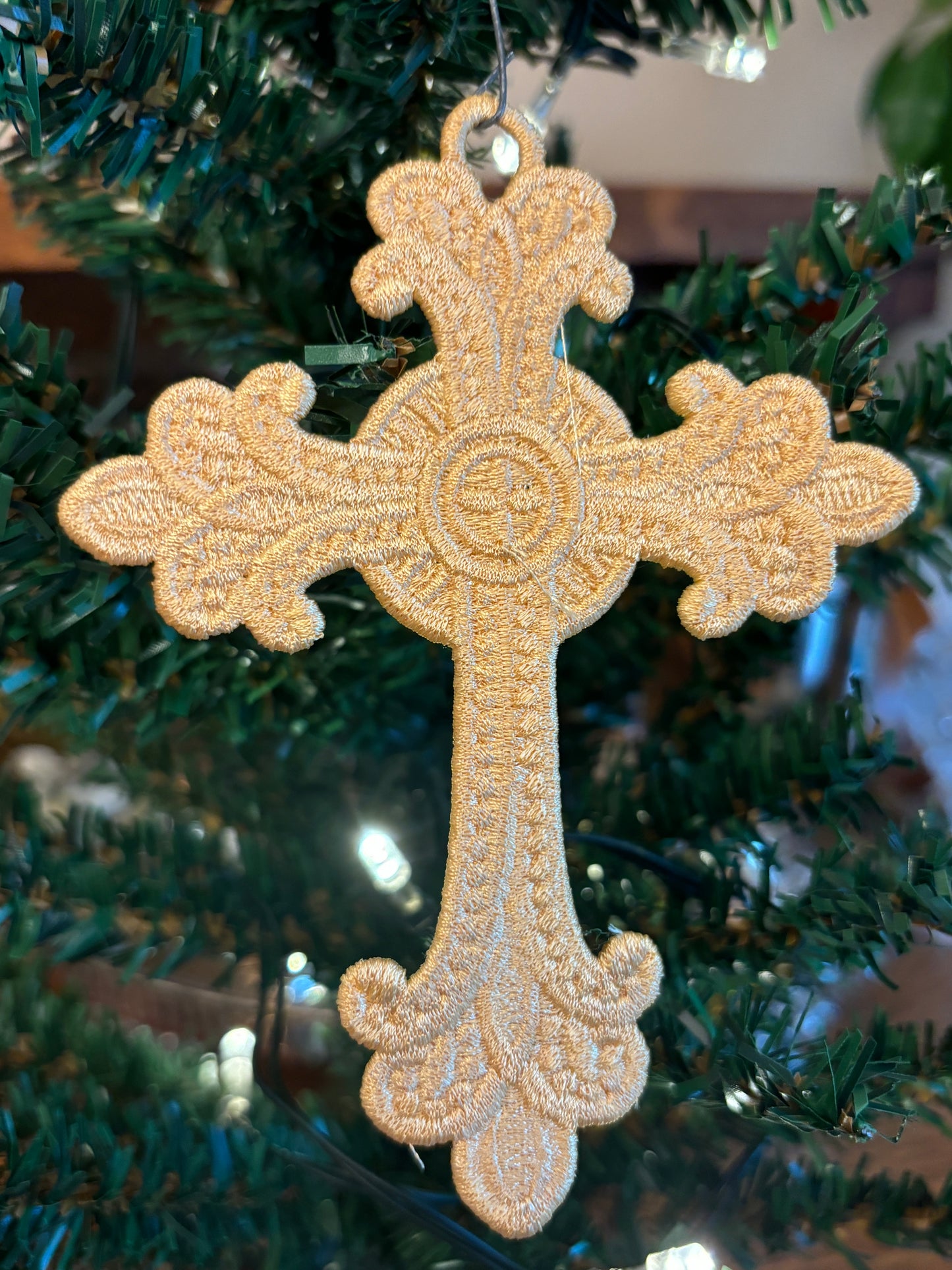 Ornament - Lace Cross Christmas