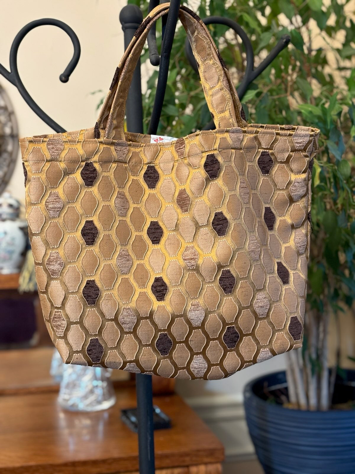 Tote Bags - Golden Brown Honeycomb Set