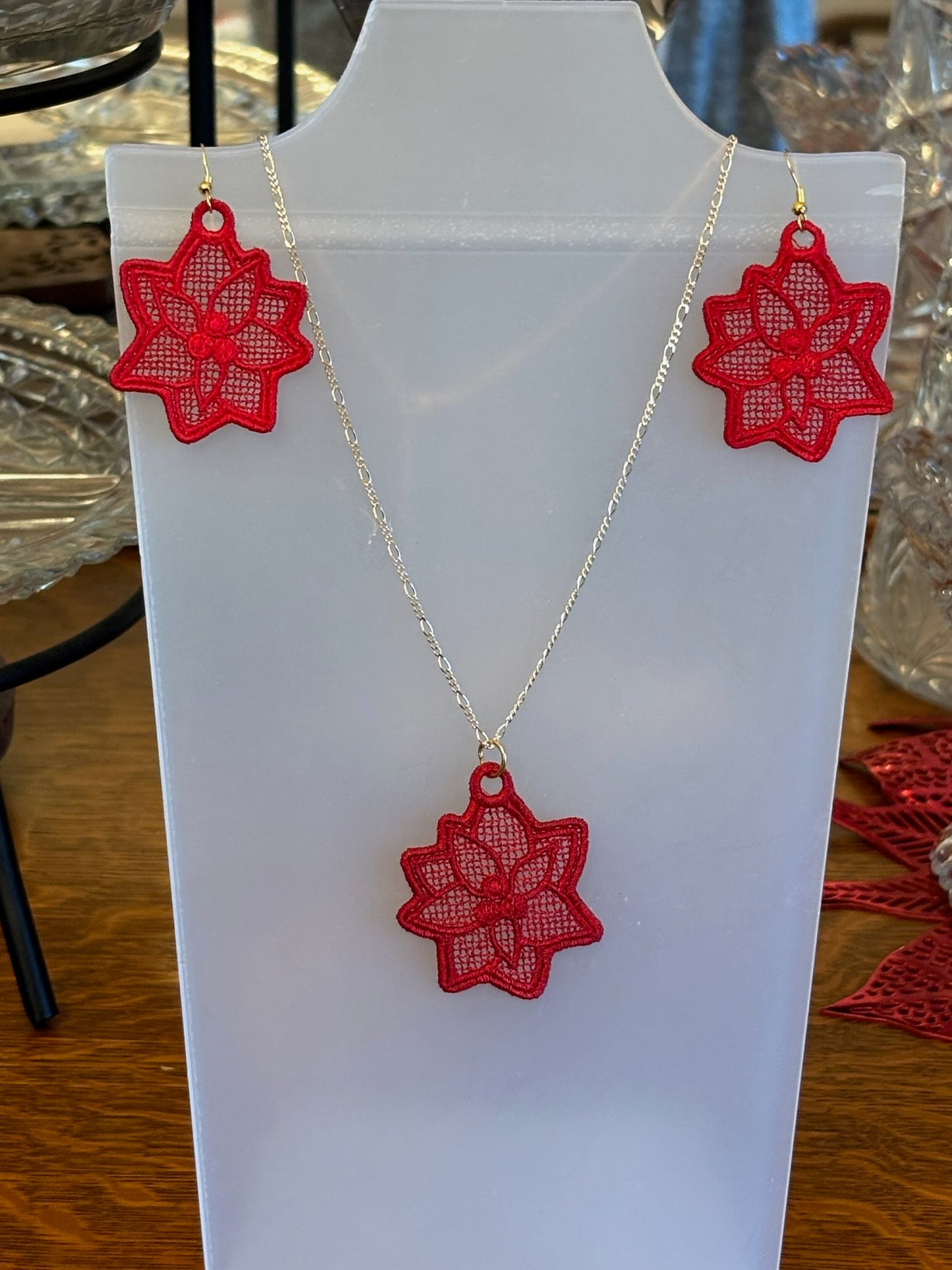 Jewelry Set - Red Poinsettias