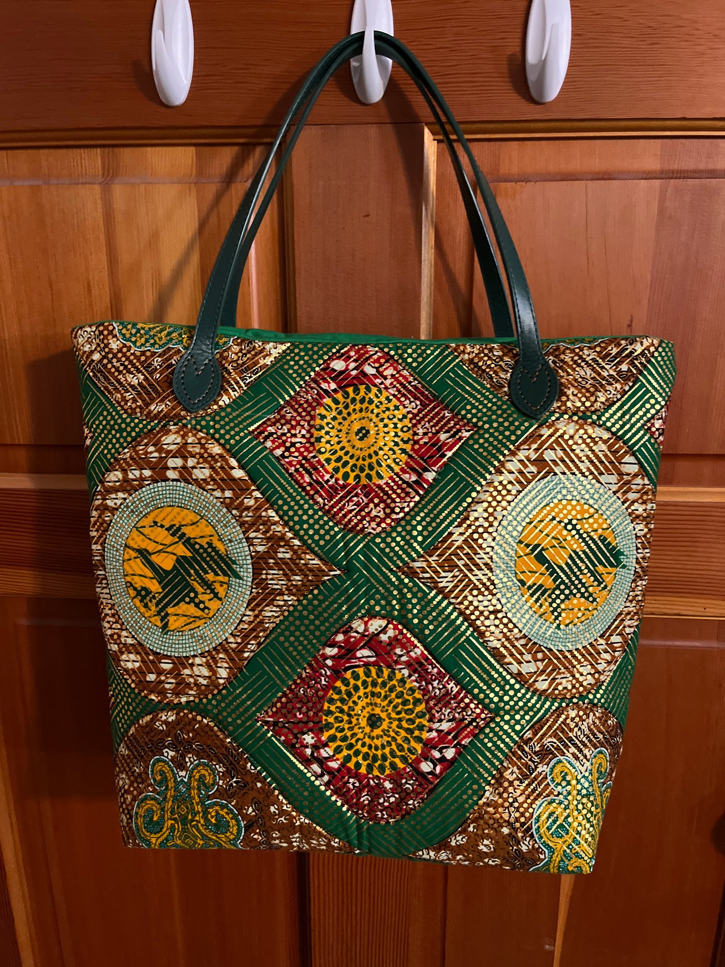 Handbag- Large Green and Gold