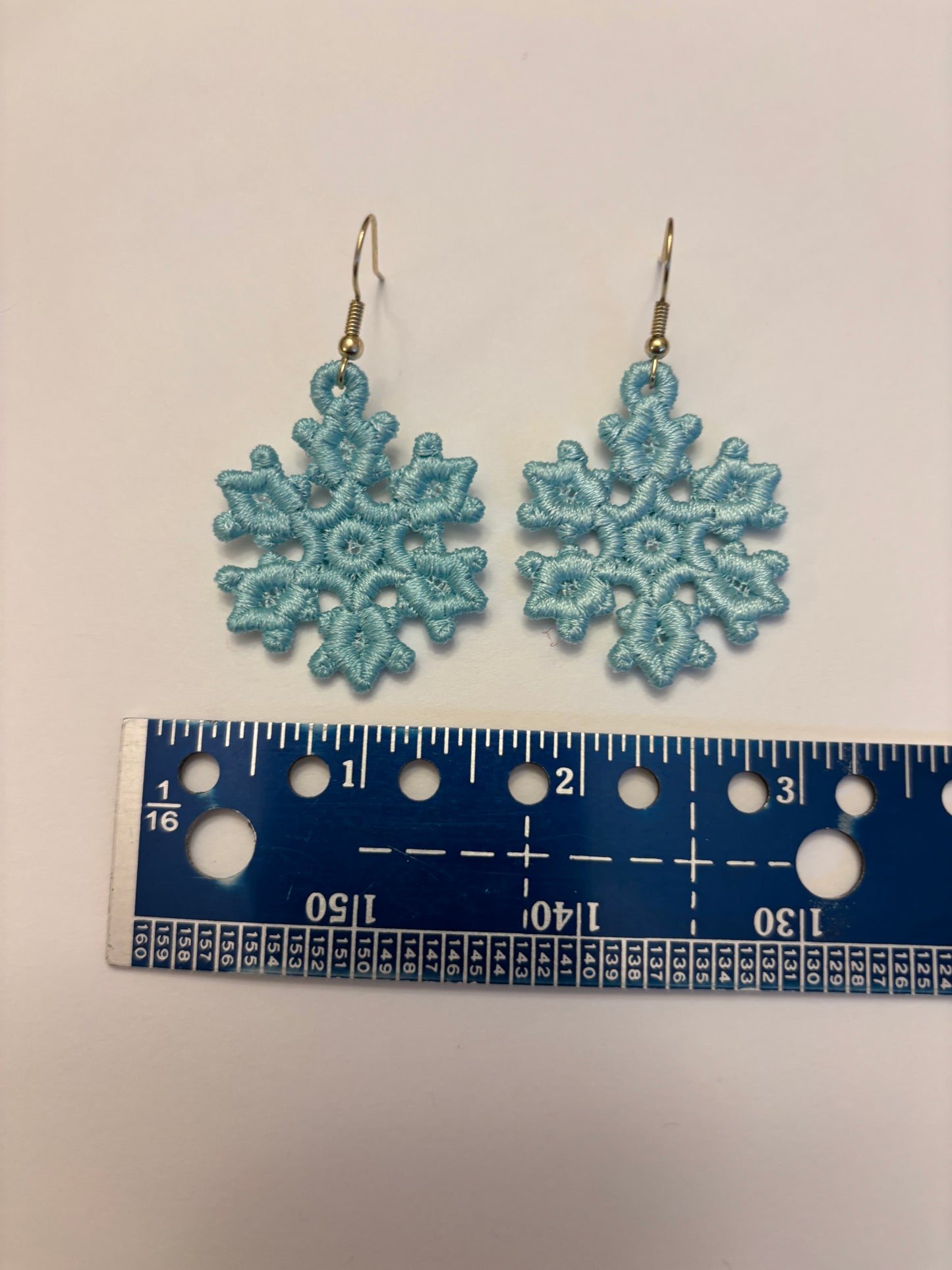 Earrings - Handcrafted Lace Christmas Snowflake