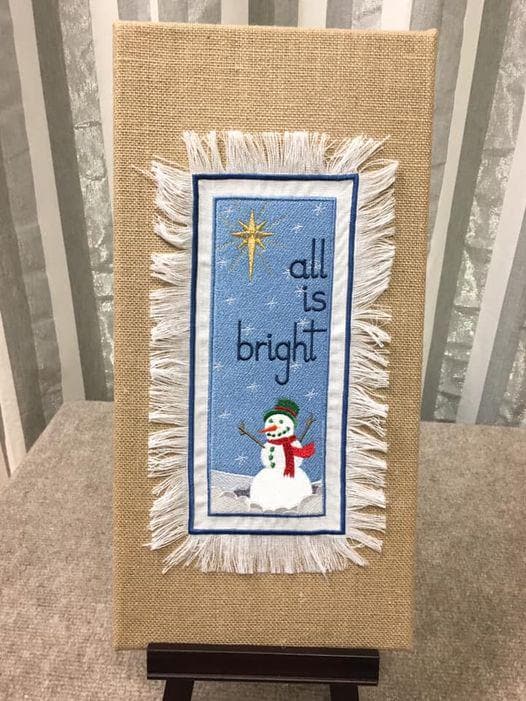 Wall Art - All is Bright Snowman Picture