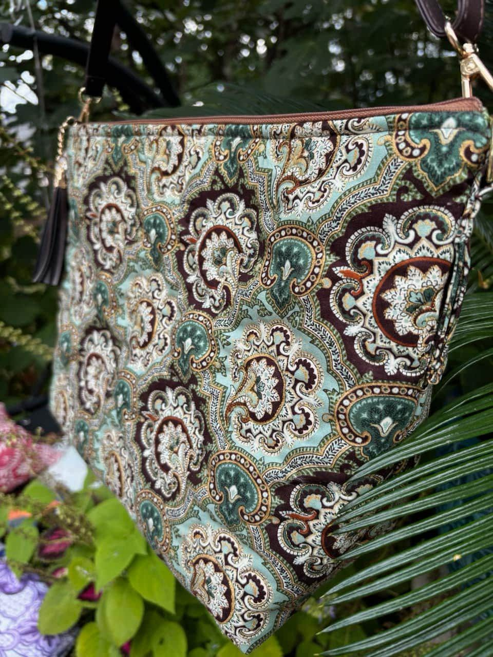 Handbag - Hand quilted trapunto style tote bag