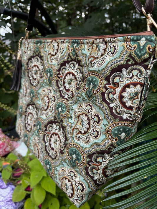 Handbag - Hand quilted trapunto style tote bag