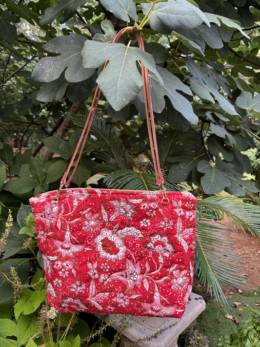 Handbag - Red Fantasy Floral